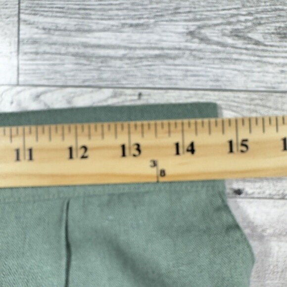 7 For All Mankind Cargo Pants Green Linen Blend Wide Leg High Rise Women’s M NWT - Picture 13 of 16